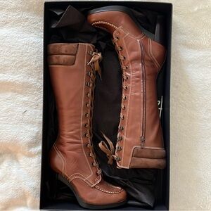 Cole Haan Nike Brown Lace Up Women's Boots Size 7